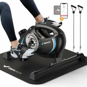 Cyclette da Seduti: Trainer per Gambe Casa, Mini Cyclette con 2 Fasce di Resistenza