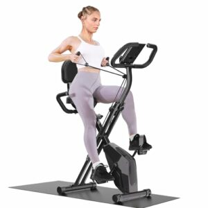 Cyclette Pieghevole 4 in 1 con Monitor LCD e Sensore Cardiaco