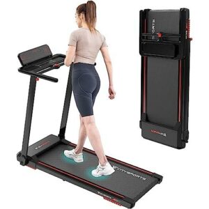 Tapis Roulant Elettrico Pieghevole 1-12km/h con LED e Supporto Tablet