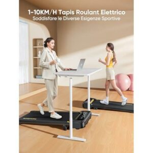 Tapis Roulant Elettrico con Inclinazione e App, Salvaspazio, Display LED, Garanzia e Assistenza