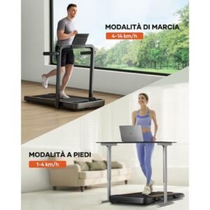Tapis roulant pieghevole: 2 schermi LCD, nessuna installazione, telecomando