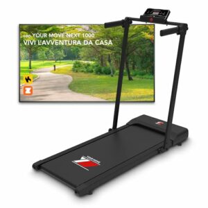 Tapis Roulant Elettrico Pieghevole MAXI Marchio Italiano con App Kinomap Zwift Bitgym.