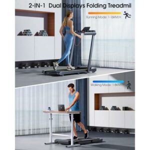 Tapis Roulant Elettrico Pieghevole: 16 km/h, 2 in 1, 12 Programmi, Cardiofrequenzimetro, APP, Telecomando - Garanzia e Assistenza