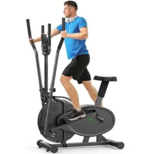 Cyclette cross trainer con sedile e monitor LCD: Neezee 2 IN 1 Ellittiche per la casa (nero)