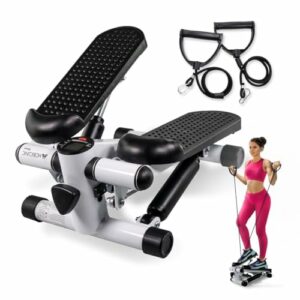 Stepper fitness 2 in 1 con bandes di Allenamiento, display LCD, 120 KG, palestra domestica