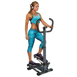 Stepper con Manubrio e Barre di Supporto | Fitness Completo per Glutei, Addome e Gambe | 4 Funzioni e Piedini Antiscivolo