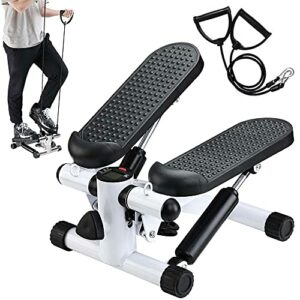 Stepper Allenamento Fitness Gambe Pancia Fianchi LCD Calorie Pedali Antiscivolo (Bianco)
