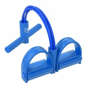 Corda elastica multifunzionale per allenamento, fascia per gambe con pedali: yoga, fitness, addominali, body-building, Blu
